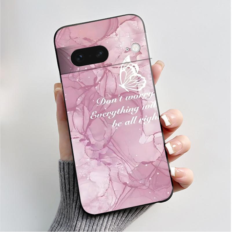 For Google Pixel 7 / Pixel 7 Pro Case Luxury Fashion Butterfly Flowers Black Soft TPU Silicone Back Cover Pixel7 7Pro Phone Case