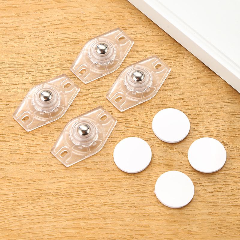 Adhesive Roller Wheels for Trash Can, No-Drill, 4-Pack Universal Base Accessory