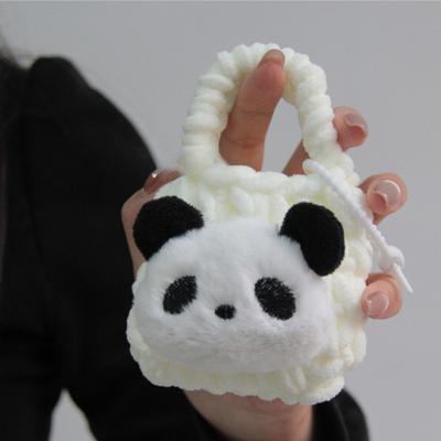 1 Piece Cute Panda Earphone Bag Creative Plush Animal Panda Date Cable Storage Bag Kawaii Portable Mini Coin Keychain Bag