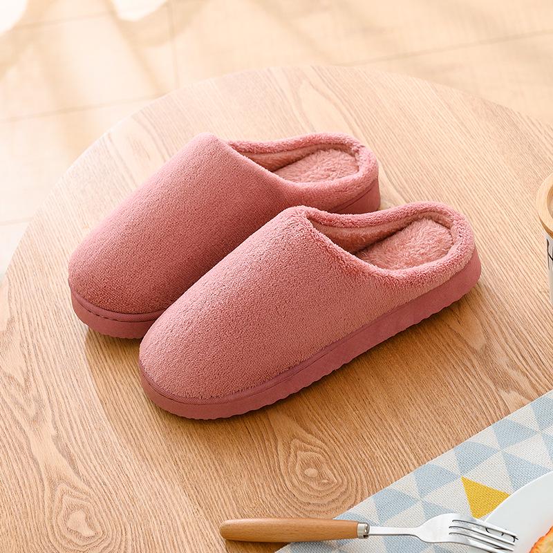 

Winter Coral Fleece Home Slippers - Warm, Solid Color, Half Heel, Unisex Cotton for Women 36-37 (Fits 35-36)
