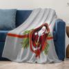 Christmas Throw Blanket Cozy Flannel Festive Holiday Decor Gift Santa Claus Reindeer Winter Warm Soft Plush Blanket Home Decorat