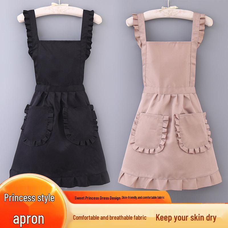 Korean Style Princess Apron: Stylish, Breathable, and Stain-Resistant Kitchen and Restaurant Waist Apron for Women