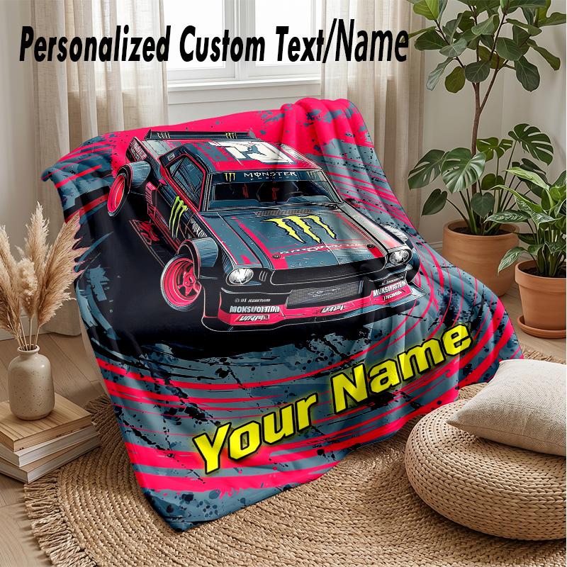 Coperta in Flanella Personalizzata Monster Energy Stampa il Tuo Nome Testo Coperta Morbida Calda Regalo di Festa