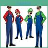 Super Mario Bros Luigi Kostým Pro Děti A Dospělé Prodyšný Celotělový Cosplay Oblek S Vynikajícím Zpracováním