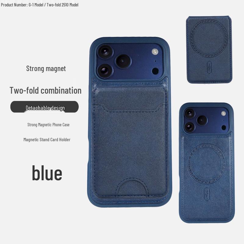 Magnetic Leather Flip Card Holder Stand for Apple 16 Phone