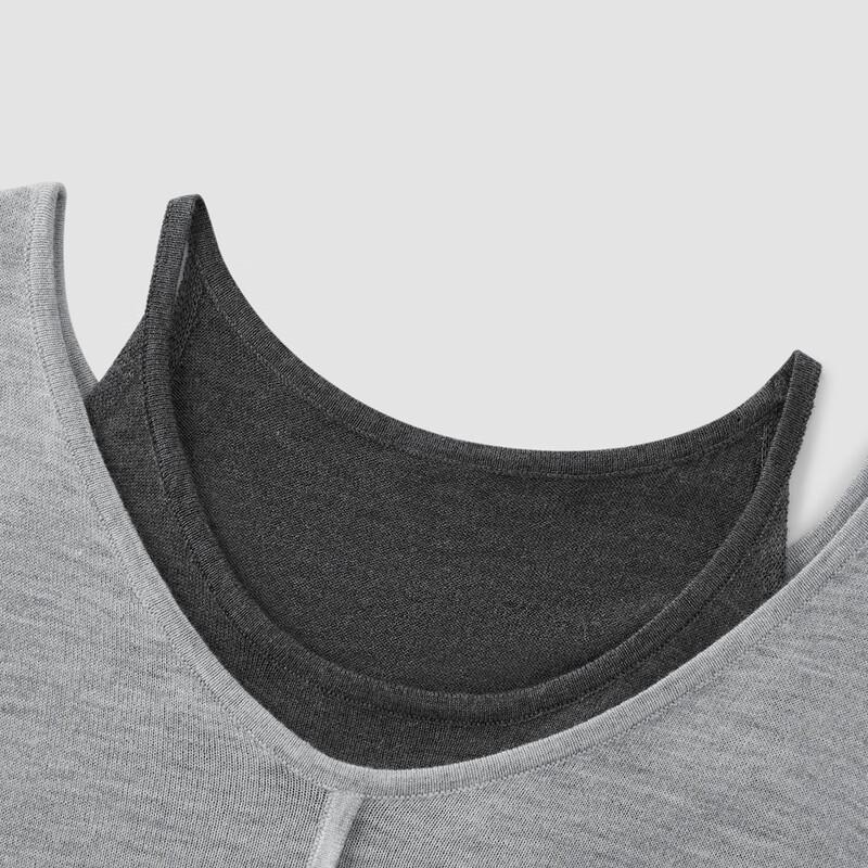 Semir Damen Stricktop mit Stickerei, Faux Two-Piece