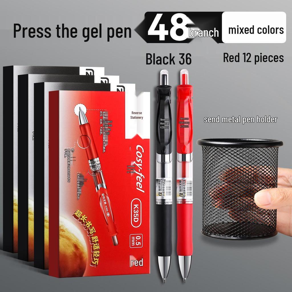 0,5mm Zatahovací gelové pero pro studenty - Černé, Červené, Modré - Ideální pro zkoušky a psaní