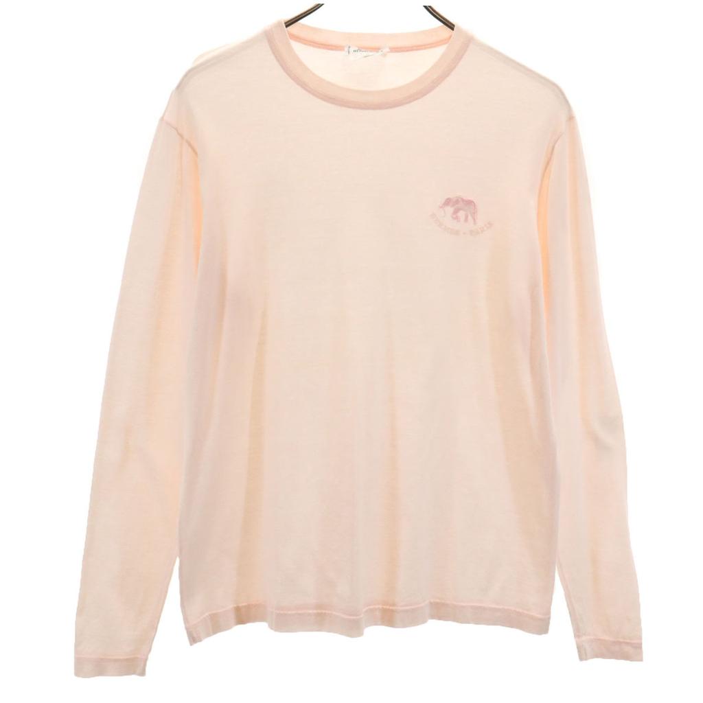 HERMES made in Italy Long sleeve One point embroidery T-shirt S Ron T Women Used