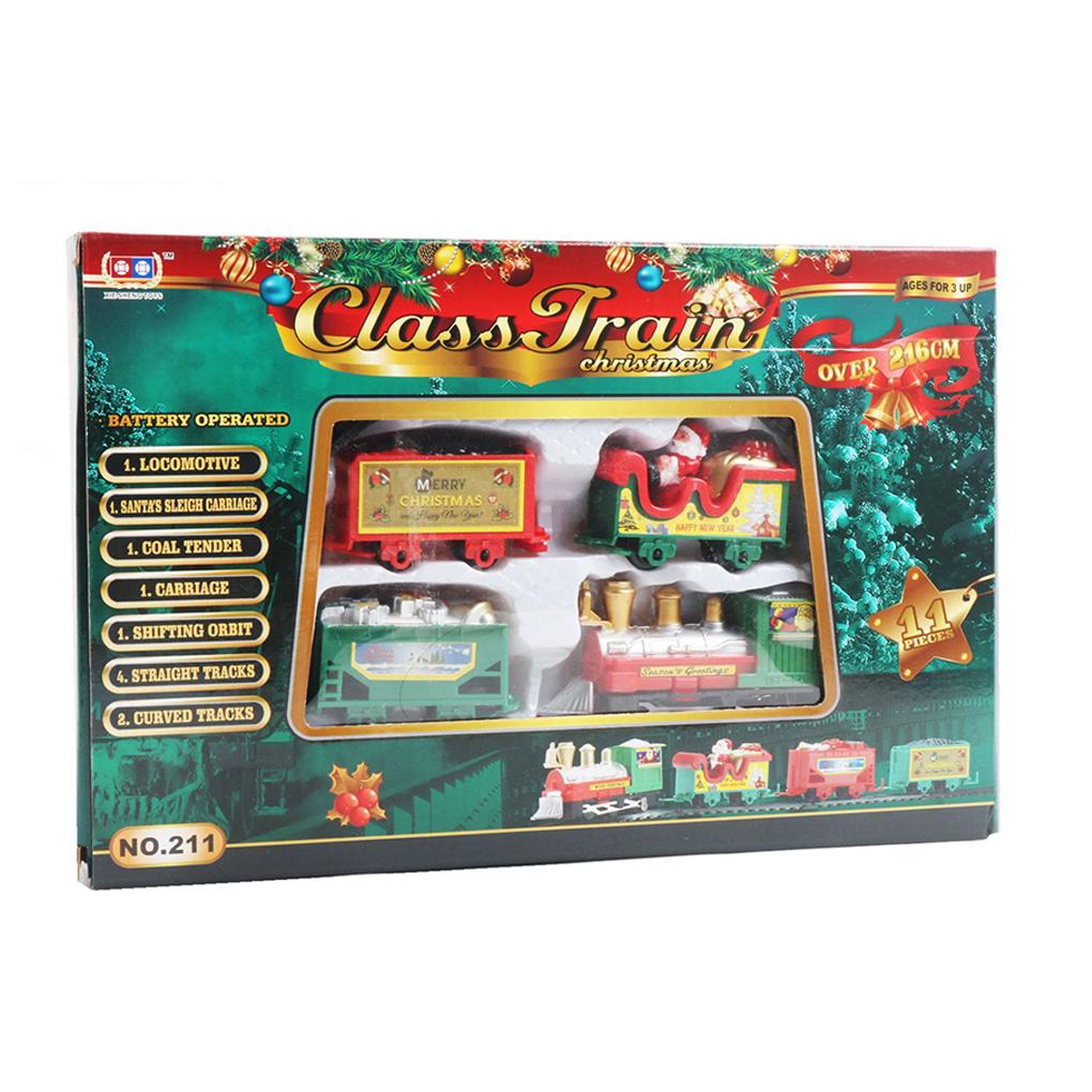 

Xmas Train Set Interactive Railway Tracks Model Realistic Electric Toy Kids Family Preschool Activity Decorations