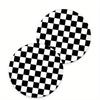 Set of 2 High-Quality EVA Black And White Checkered Car Coasters - Non-Slip Cup Mats Designed to Keep Cup Holders Clean