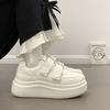 Popular women's shoes platform white shoes 2025 autumn new Velcro board shoes versatile and popular casual sports shoes