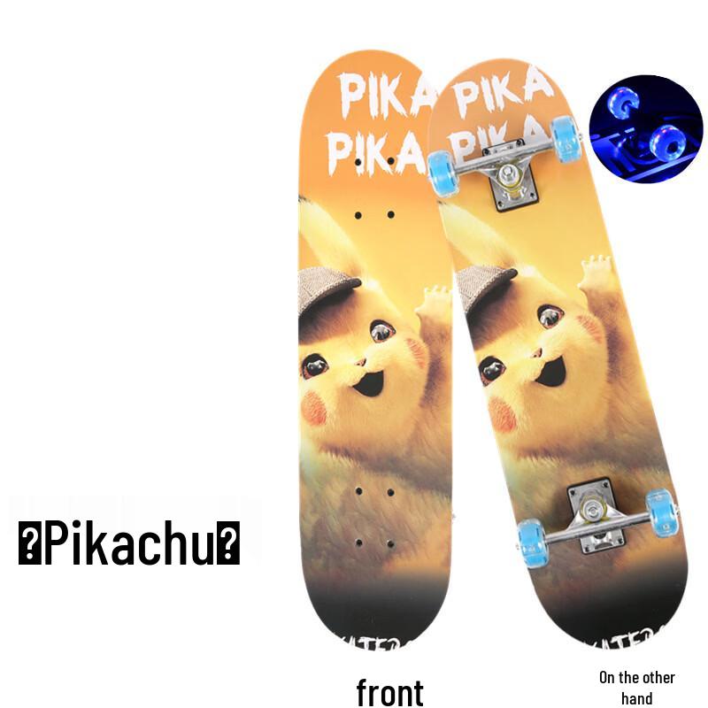 MDUG Flashing Wheel Double Kicktail Skateboard for Beginners