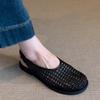Fashion Mesh Hollow Woven Toe Sandals for Women for Summer Wear New Style with Back Straps and Soft Soles for Beach Roman Shoes