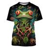 Cartoon Tree Frog Graphic T-Shirt For Men Funny Animal 3D Printed T Shirts Summer Fashion Casual Round Neck Tees Short Sleeves