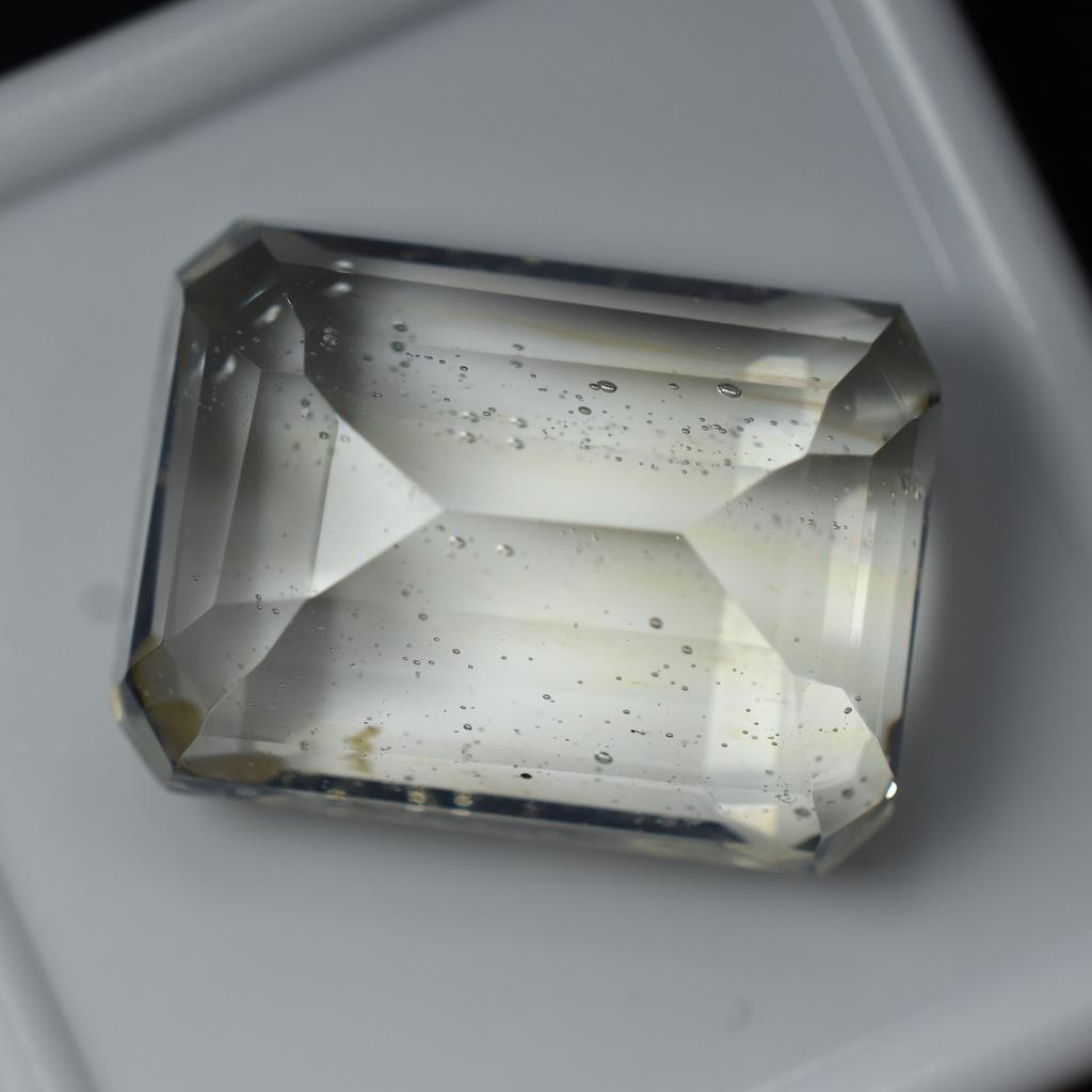 Natural Unique White Sapphire 38.80 Ct Emerald Cut Loose Gemstone