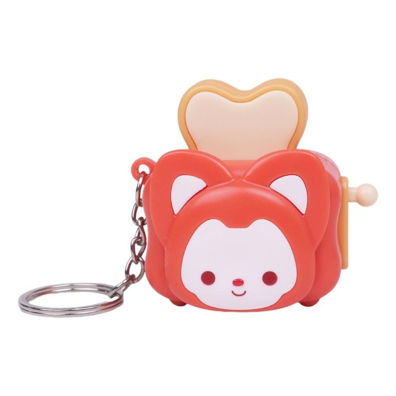 Novelty Toaster Keychain Realistic Sound Effect Plastic Simulation Model Multipurpose Decorative Accessory