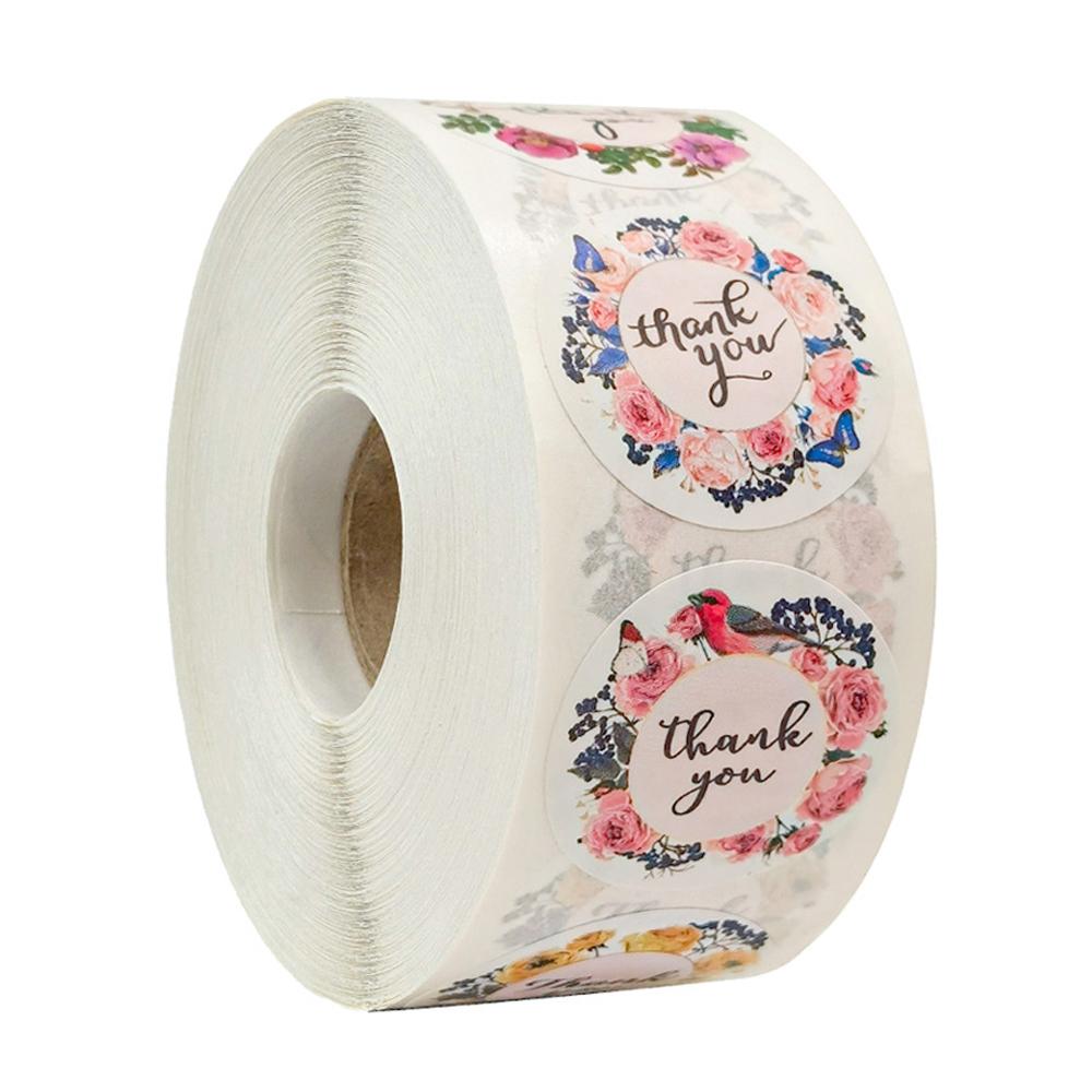 100-500pcs Heart Thank You Sticker Wedding Party Festival Favors Paper Sticker Decorative Envelope Package Seal Sticker Stickers