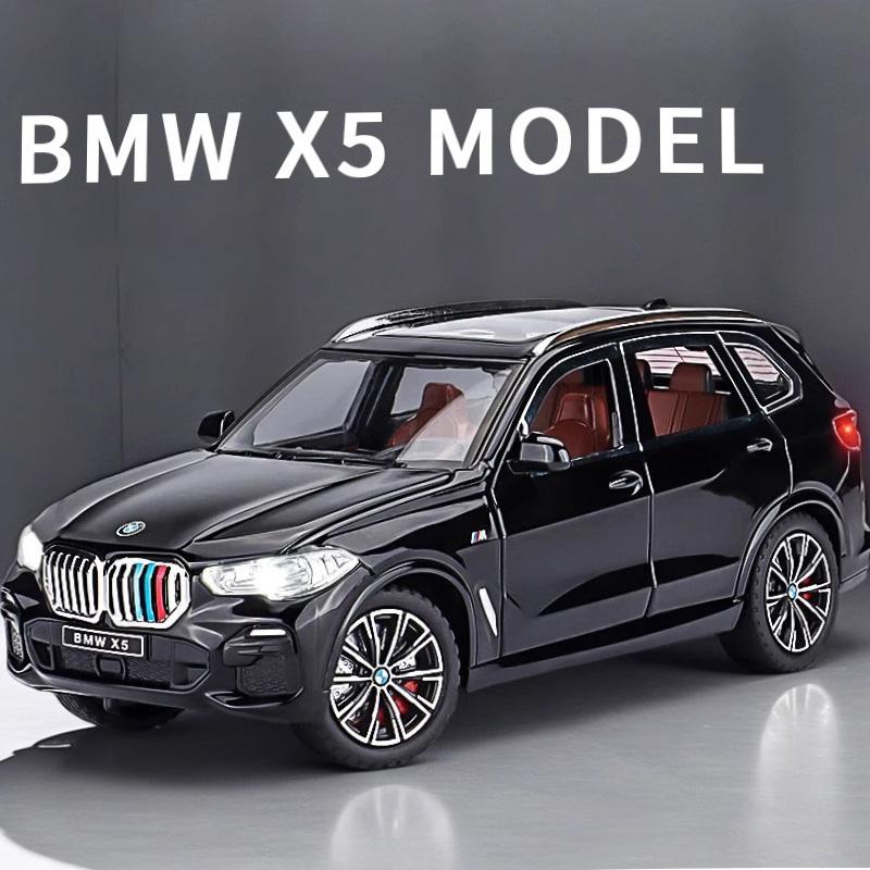 1:24 Scale BMW X5 Alloy Diecast Model SUV Sound & Light Pull Back Toy Home Interior Decoration Collection Present for Children