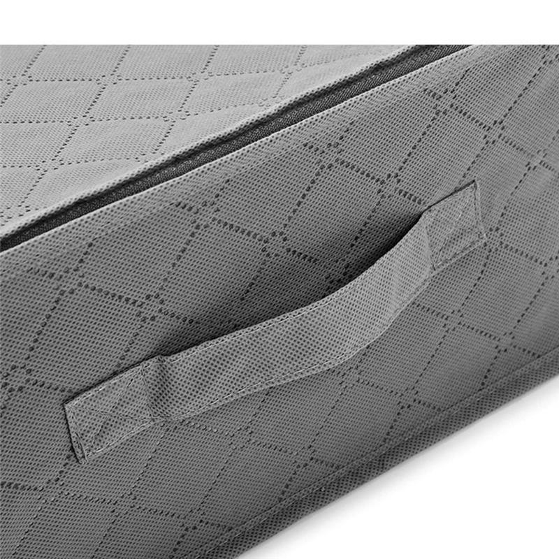 

AEE2-2Pcs Foldable Under Bed Storage Bag Wardrobe Clothes Dustproof And Moisture-Proof Storage Box серый