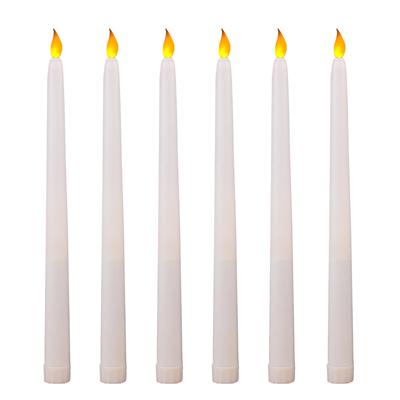 Electric Taper Candle Long Rod Yellow Flickering LED Candle Decoration for Birthday Halloween