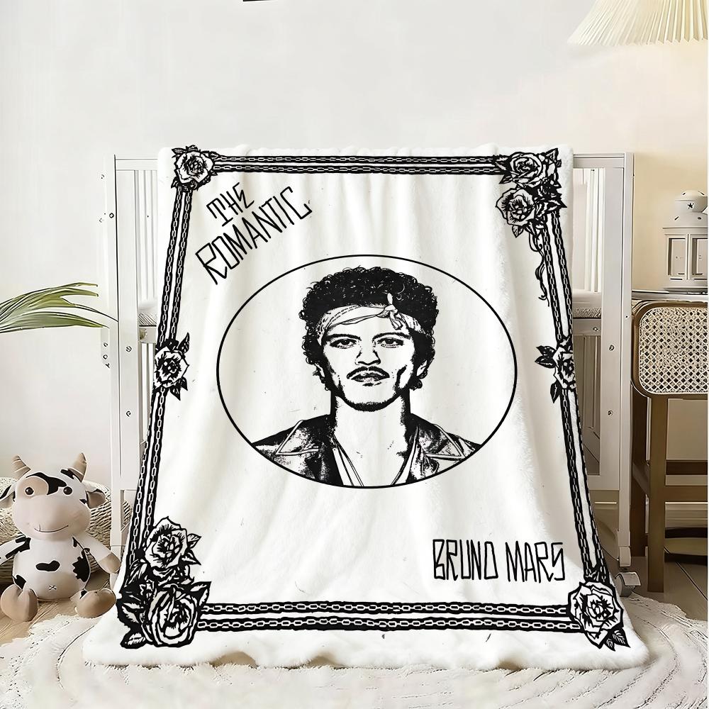 Annier Unisex Singer Bruno Mars Album The Romantic Throw Kid-Friendly Flannel Throw Blanket Soft Warm Anti-Static Washable All Season