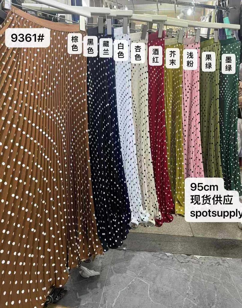 Summer 2025 New Chiffon High Waist and Thin Pleated Polka Dot Medium and Long Skirt Femininity Fashion A-shaped Skirt