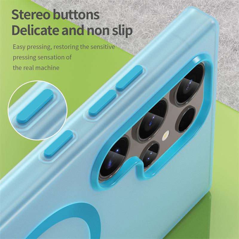 Frosted Magnetic Samsung S26 Ultra Case: Compatible with S24/S25, Skin-friendly A55 Silicone A17, Cross-border A0607.