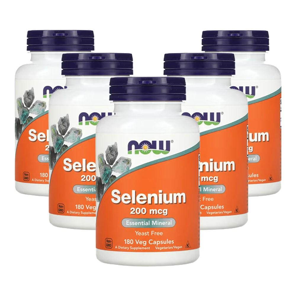 Now Foods Selenium 200mcg Vegetable Capsules 180 Tablets 5 pcs