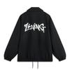 Li Ning Sports Lifestyle Series High Street American Vintage Comfortable Casual Simple Loose Letter Print Polo Jacket Unisex Jacket Black AJDV085-2