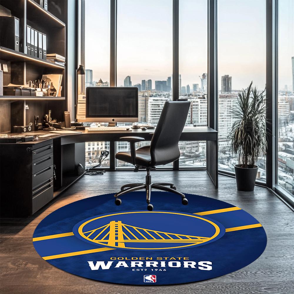 Warriors Printed Round Rug Carpet Chair Rug Area Rug Entryway Doormats,for Office Chair Living Room Bedroom Kitchen Room.