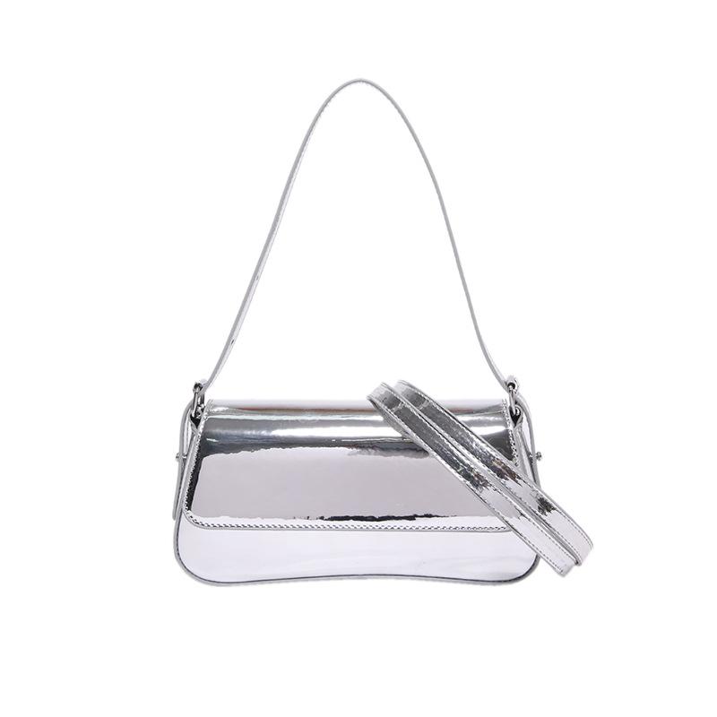 Bags bags women's bags 2025 new Korean version solid color shoulder bag fashion niche design shoulder mirror armpit bag