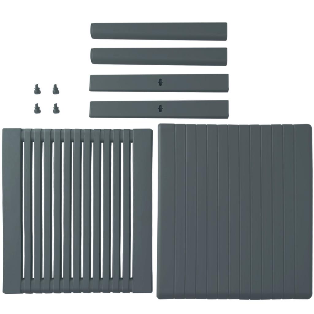 Wytrzymały stolik basenowy kawowy do ogrodu na taras z półką - ANTRACYT