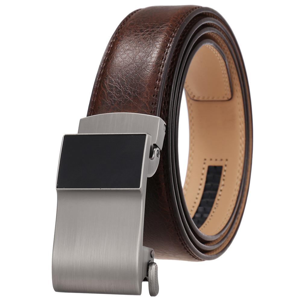 Men'S Clothing Accessories Casual Belt, Alloy Automatic Buckle Two-Layer Cowhide Belt Ly36-24974-1