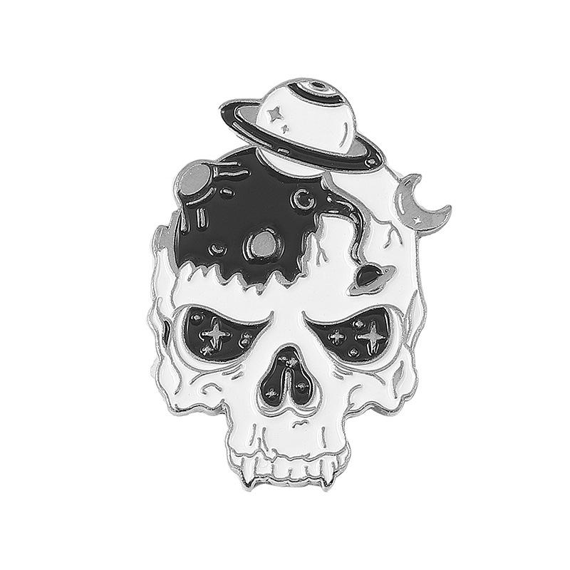 Skull Head Black Cat Magic Enamel Pin Lapel Pin For Clothes Brooches On Backpack Briefcase Badge Jewelry Decoration Gifts For Fr