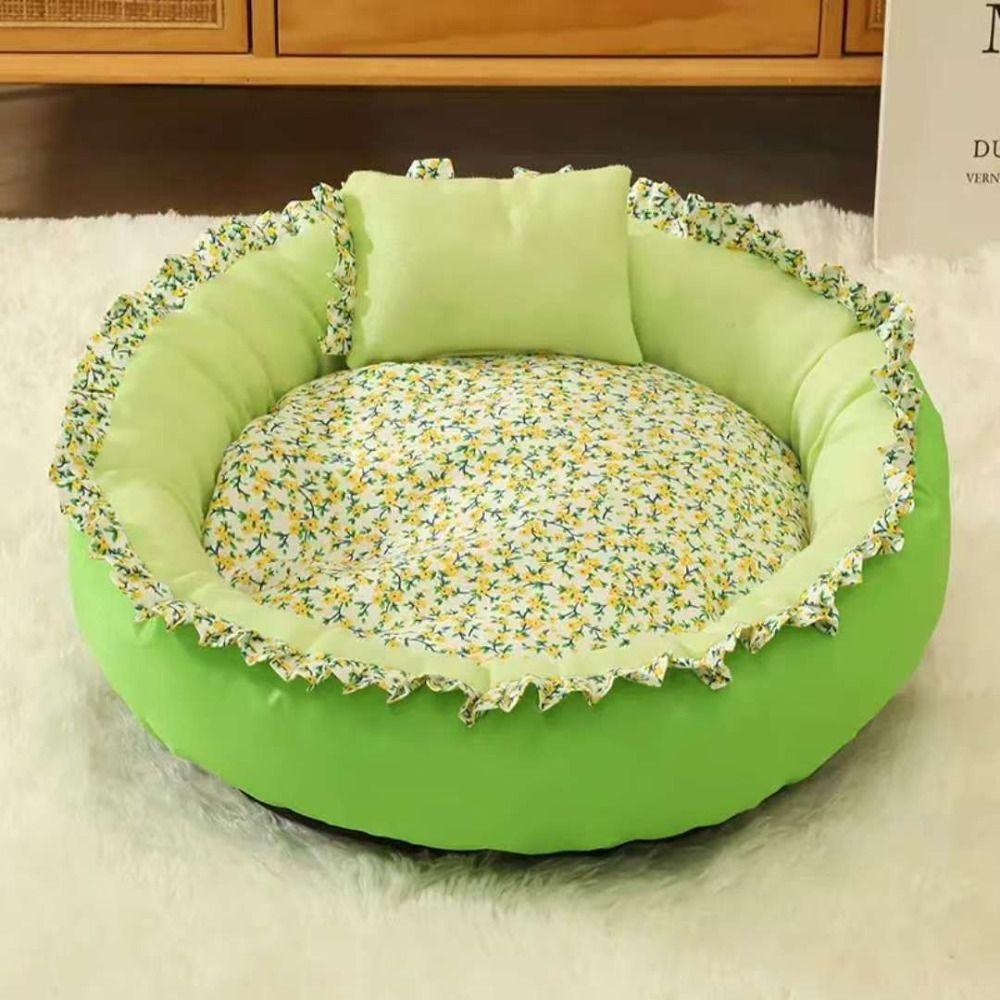 Floral Print Cat Nest Soft Pet Mattress Cute Cat Bed  Home Pet Supplies