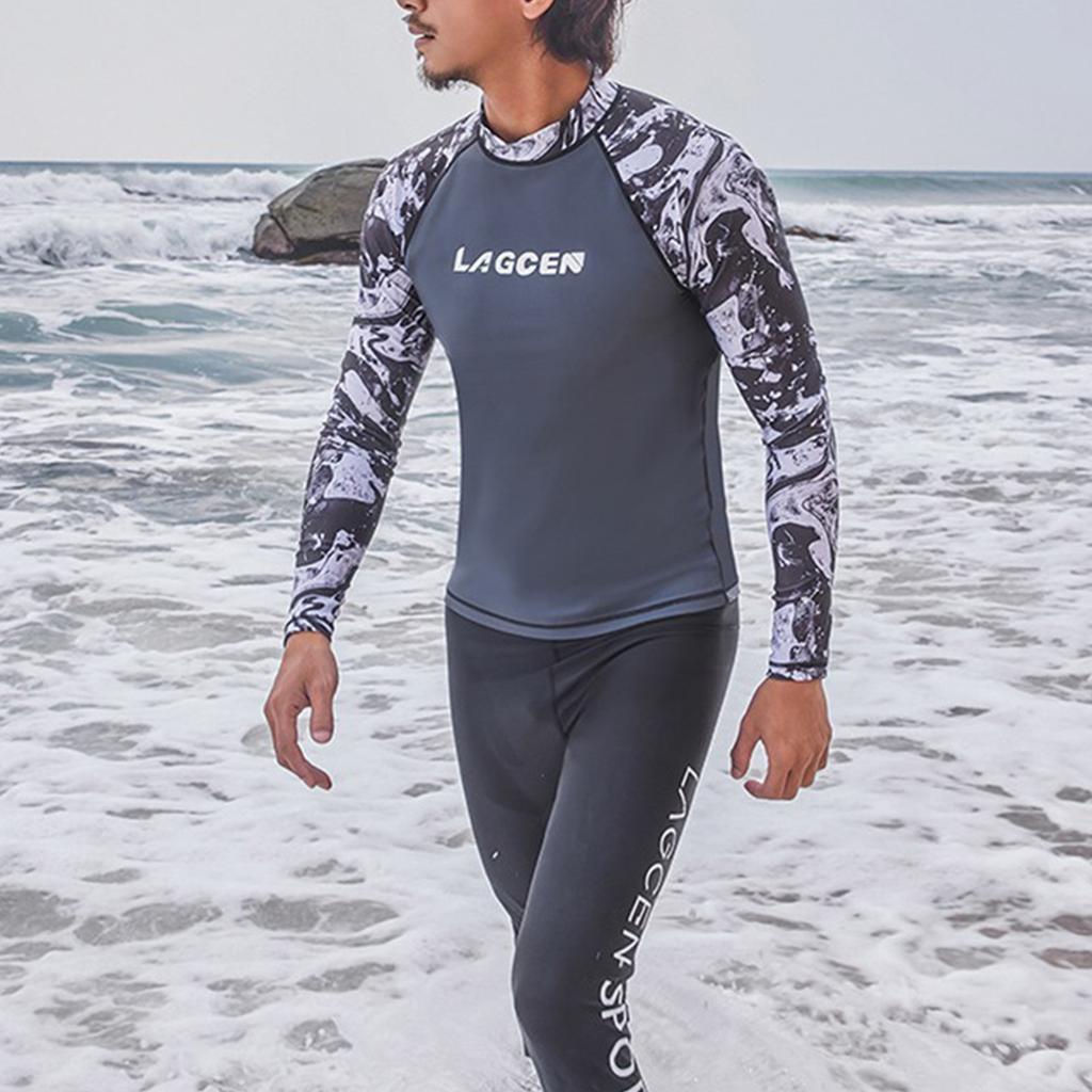Dykkerdress for menn, badedrakt, langermet hurtigtørkende badedrakt