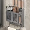 Multifunctional Kitchen Utensil Rack Wall-Mounted Freestanding Cutlery Storage Box Punch Free Draining Chopstick Holder
