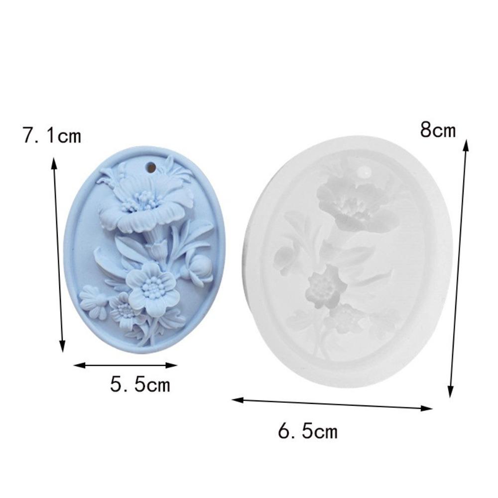 3D Rose Flower DIY Flower Mold Oval Shape Resin Mould Baking Tools Plaster Mold DIY Handicrafts