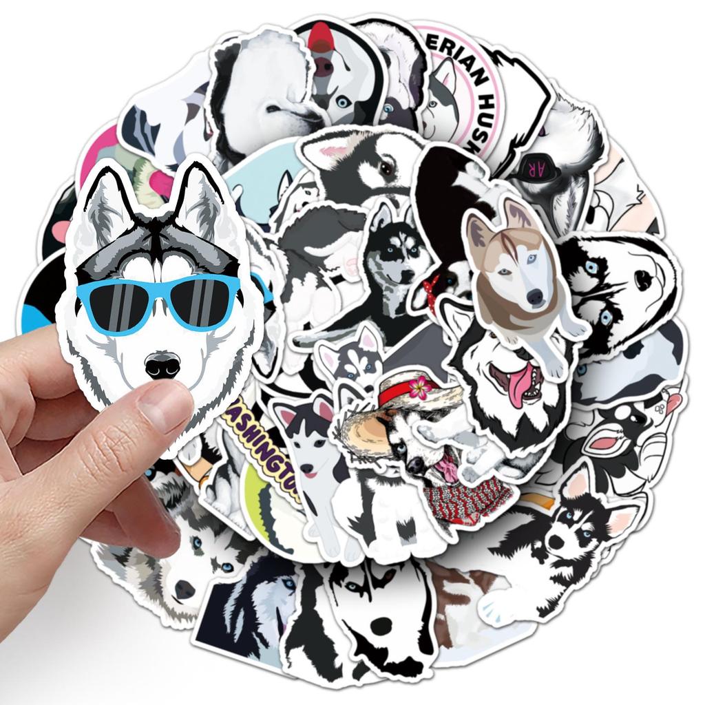 50 Husky Suitcase Stickers: Trendy Graffiti Decals for Laptops, Cars, and More
