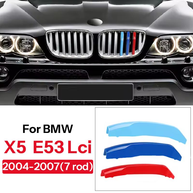 For BMW X1 X2 X3 X4 X5 X6 X7 E84 F48 F49 F39 E83 F25 G01 F26 G02 E70 F15 E53 G05 E71 E72 F16 G06 G07 3Pcs Car Grille Trim Strip