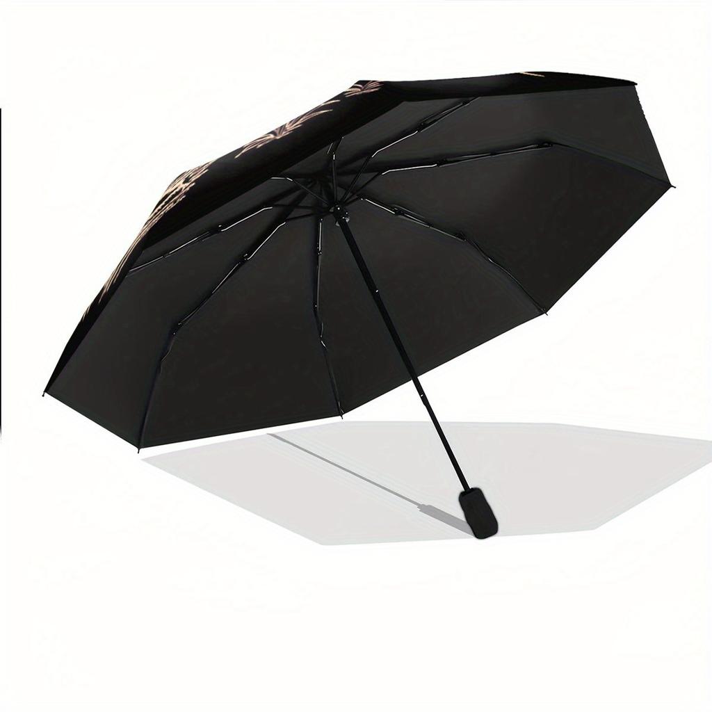 Folding umbrella Elegant pagoda and bridge design in serene nature scene Creative portable folding umbrella, suitable holiday