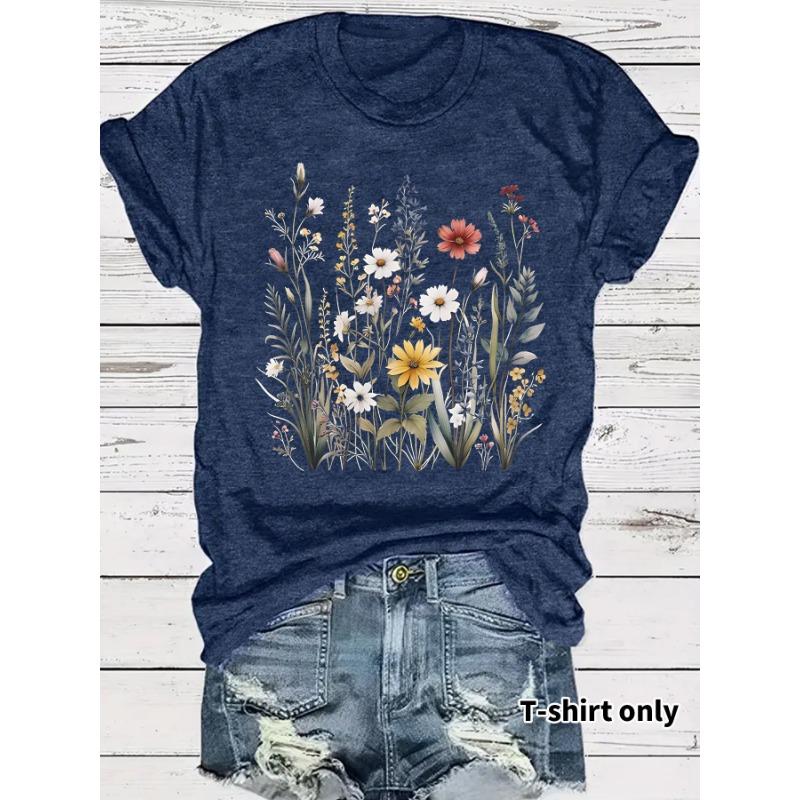New Fashionable Short-sleeved Printed Pattern Summer T-shirt Top
