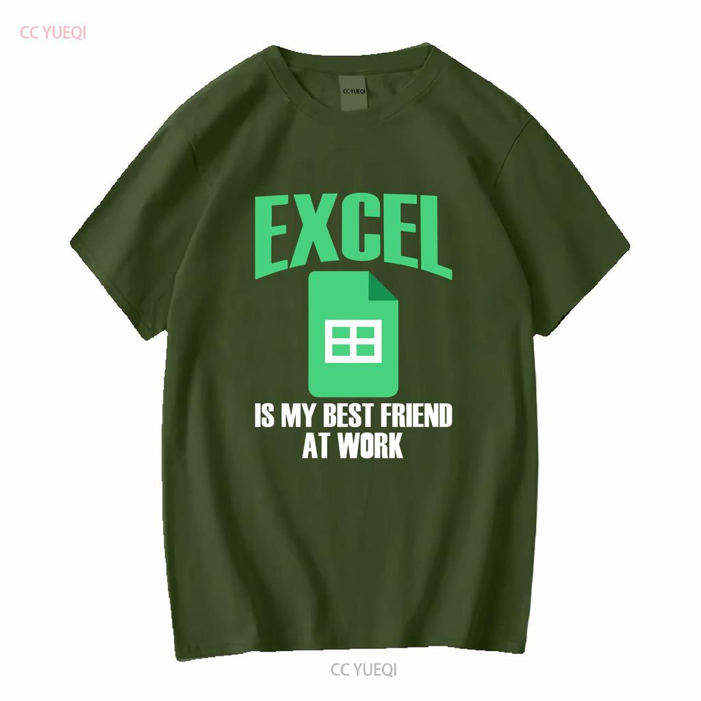 Excel My Best Friend At Work T Shirt Vintage Washed Comfortable Top For Everyday Wear Stretched Versatile Breathable Graphic
