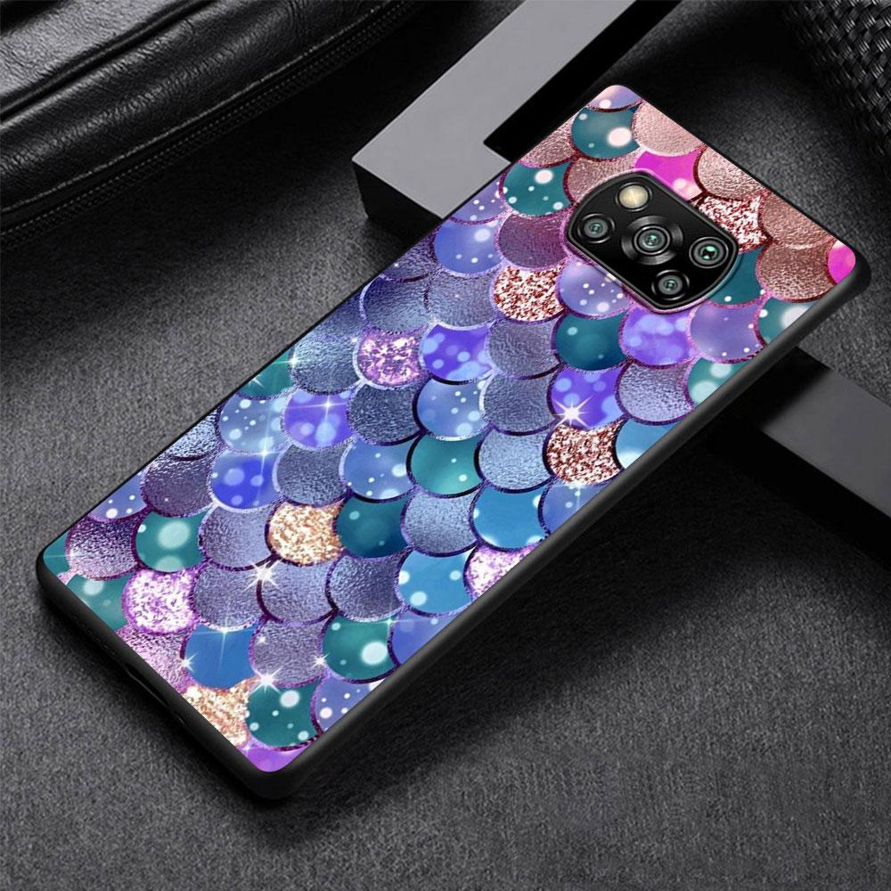 Custodia Cool Sirena per Xiaomi Poco X3 NFC X5 F4 F3 M4 Pro X4 GT M5s M5 Pocophone F1 M3 Cover Guscio in TPU Nero per Telefono