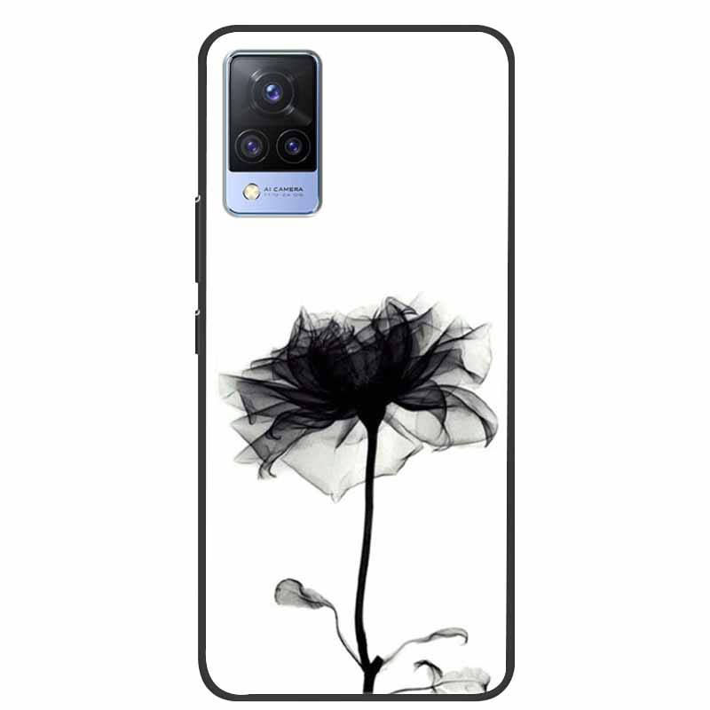 For Vivo S9 V21 V21e Case Black Silicone Back Cover Case For Vivo V21 S9 V21e Phone Cases Cover V 21 e S 9 Funda Coque Cartoon