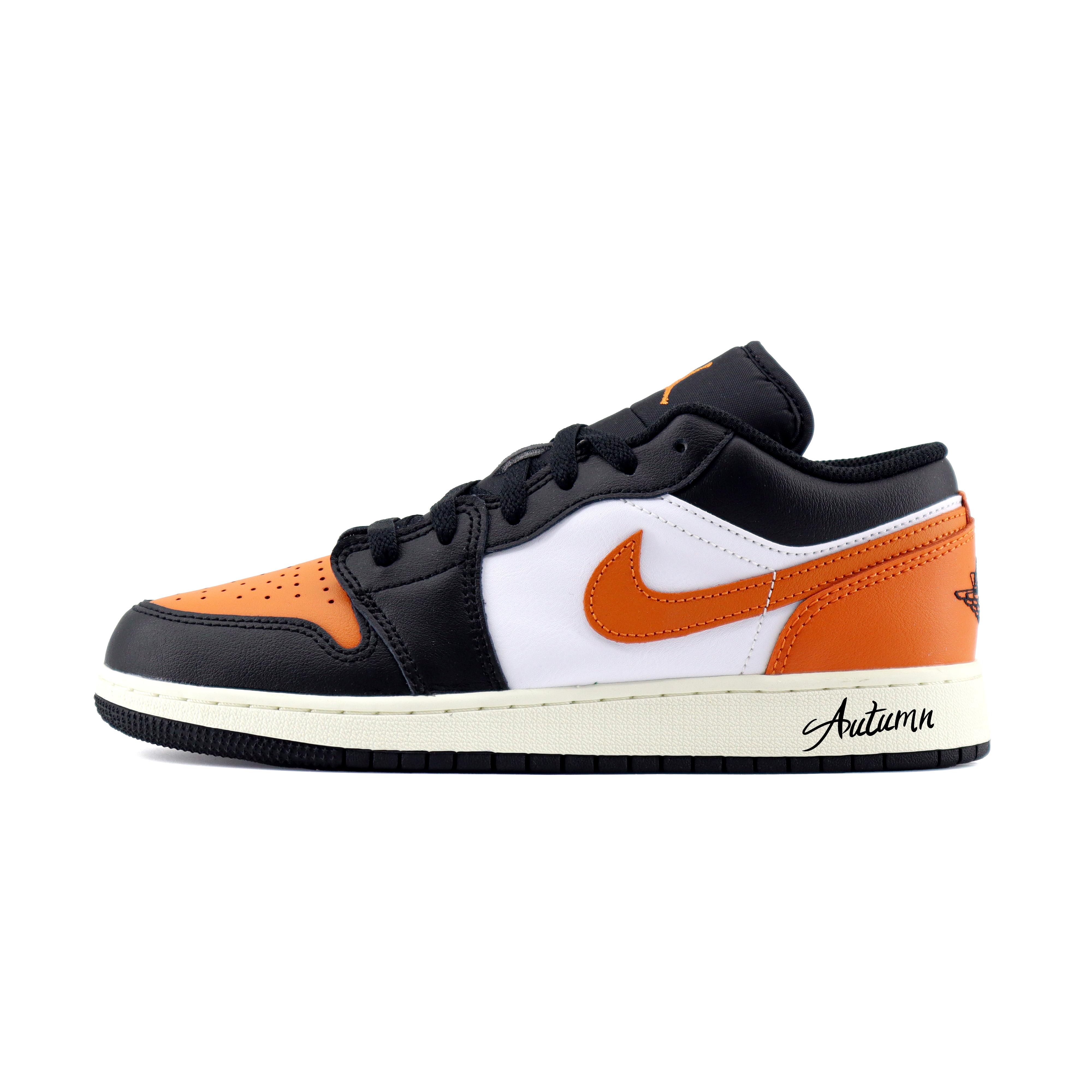

Jordan Air Jordan 1 Fashion Classic Abrasion Resistant Low top Vintage Basketball Shoes Unisex Black Orange DC0774-101(Team448-) 35.5