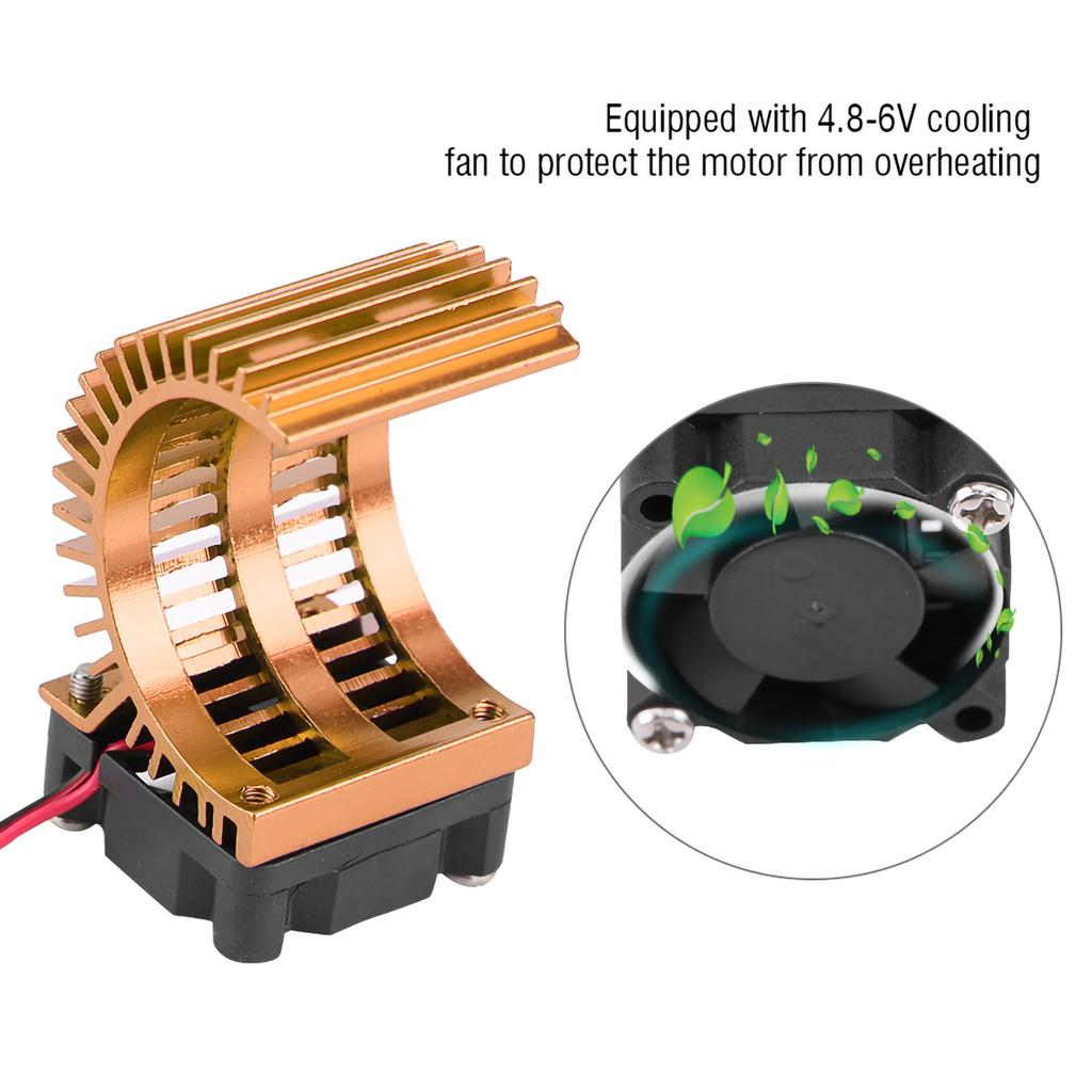 Heat Sink With Cooling Fan for 110 Scale Electric RC Car 540  550 Motor (Gold)