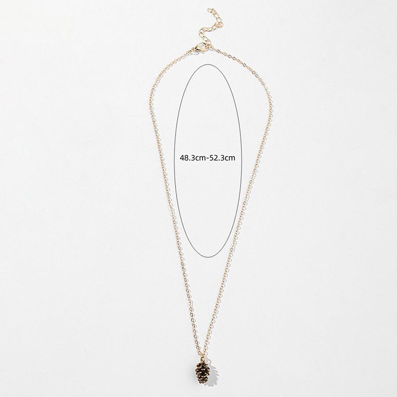 Enkle Vintage Øredobber Halskjede For Kvinner Kjegleplante Prøve Ørepynt Halskjede Kongle Øredobber Halskjede Smykker