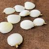 10Pcs, Summer Marine Style White Natural Shell Mother of Pearl Zinc Alloy Pendant Charms for Jewelry Making DIY Necklace Accessories, Women Men Craft