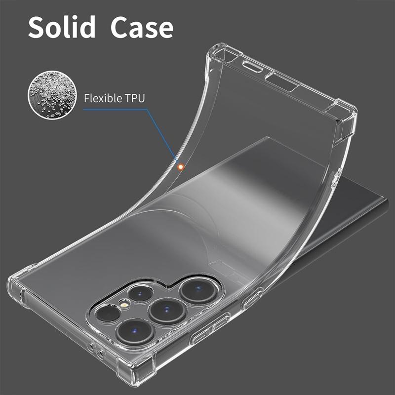 Transparent TPU Case for Samsung Galaxy S24 Ultra S23 FE S22 Plus A55 M55 5G Protective Cover Shockproof Bumper Coque Fundas